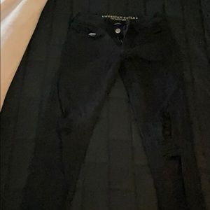 American eagle skinny jeans black low rise